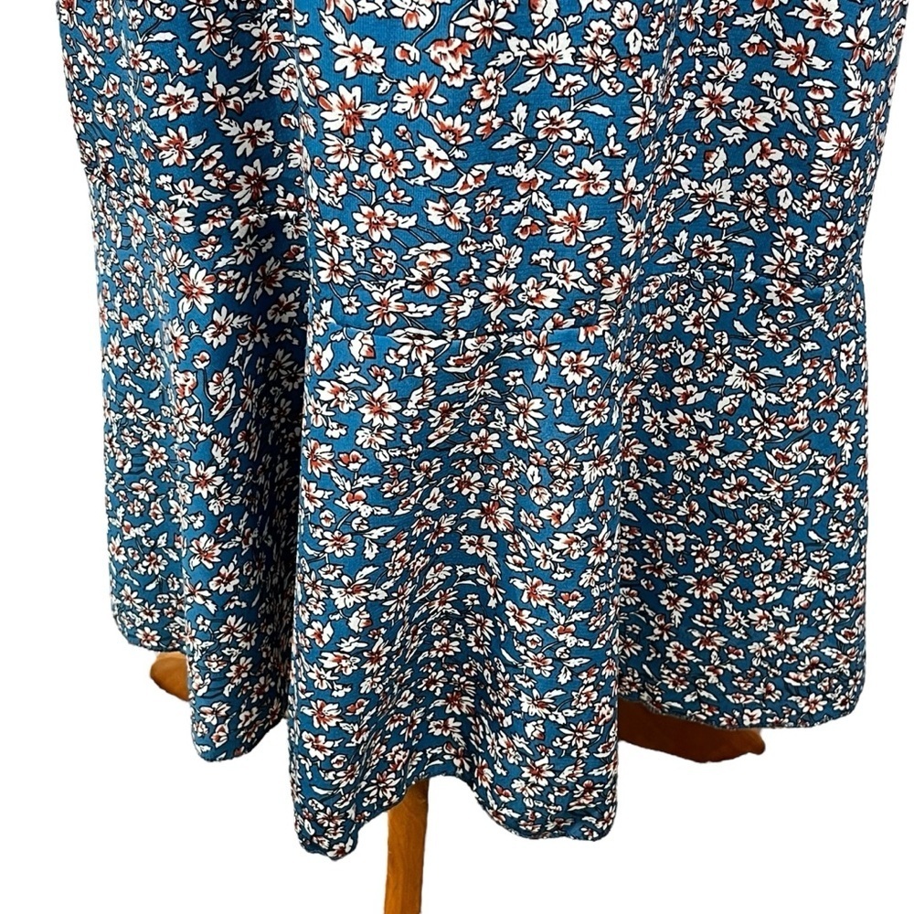 Pretty Garden Women’s Floral Cottagecore Wrap Teal Dress Size Small - Picture 6 of 13
